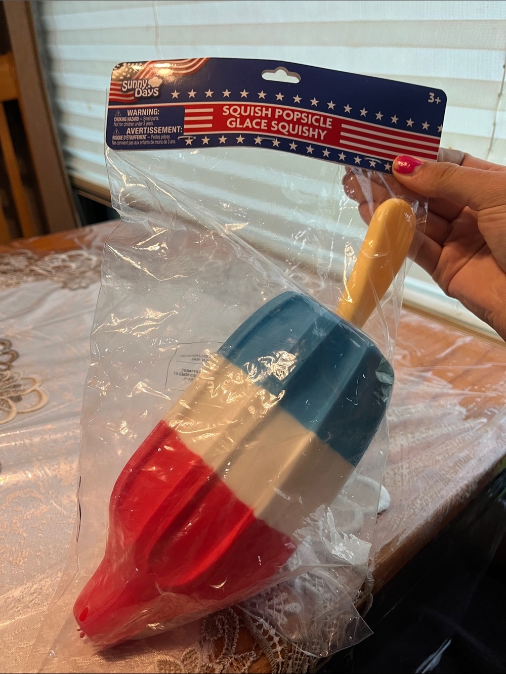 Red White Blue Popsicle Squish Toy - Kids Kitchen Play